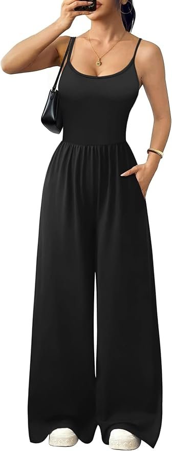 Ekouaer Women Spaghetti Strap Jumpsuit