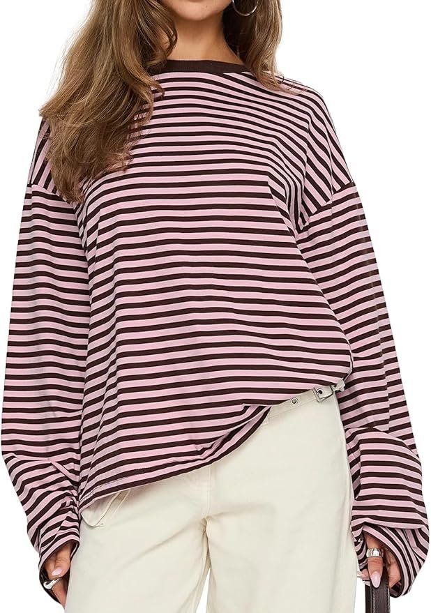 CHYRII Oversized Striped Long Sleeve Top